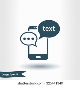 Mobile chatting icon.Mobile Phone Representing Web Chatting And Dialog.