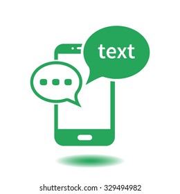 Mobile chatting icon.Mobile Phone Representing Web Chatting And Dialog.