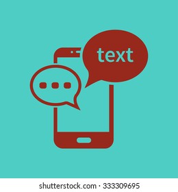 Mobile chatting icon.Mobile Phone Representing Web Chatting And Dialog.