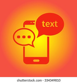Mobile chatting icon.Mobile Phone Representing Web Chatting And Dialog.