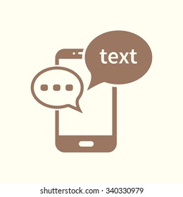 Mobile chatting icon.Mobile Phone Representing Web Chatting And Dialog.