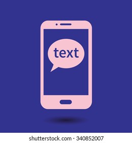 Mobile chatting icon.Mobile Phone Representing Web Chatting And Dialog.