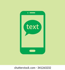 Mobile chatting icon.Mobile Phone Representing Web Chatting And Dialog.