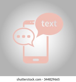 Mobile chatting icon.Mobile Phone Representing Web Chatting And Dialog.