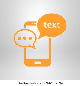 Mobile chatting icon.Mobile Phone Representing Web Chatting And Dialog.
