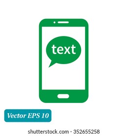 Mobile chatting icon.Mobile Phone Representing Web Chatting And Dialog.