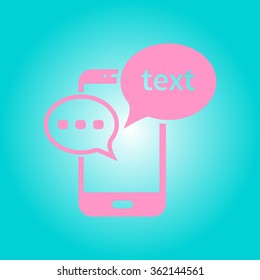 Mobile chatting icon.Mobile Phone Representing Web Chatting And Dialog.