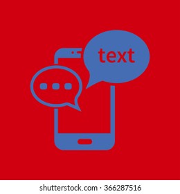 Mobile chatting icon.Mobile Phone Representing Web Chatting And Dialog.