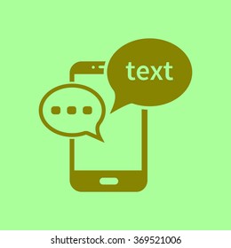 Mobile chatting icon.Mobile Phone Representing Web Chatting And Dialog.