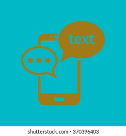 Mobile chatting icon.Mobile Phone Representing Web Chatting And Dialog.