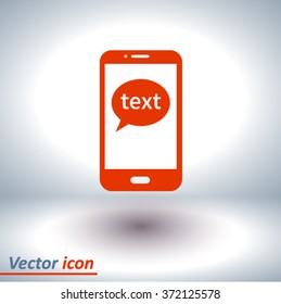 Mobile chatting icon.Mobile Phone Representing Web Chatting And Dialog.
