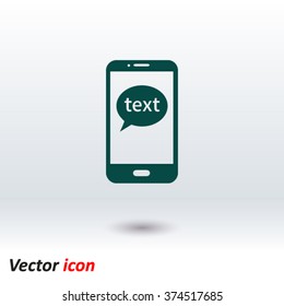 Mobile chatting icon.Mobile Phone Representing Web Chatting And Dialog.