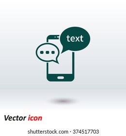 Mobile chatting icon.Mobile Phone Representing Web Chatting And Dialog.