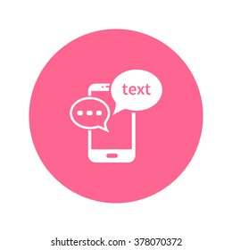 Mobile chatting icon.Mobile Phone Representing Web Chatting And Dialog.