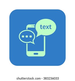 Mobile chatting icon.Mobile Phone Representing Web Chatting And Dialog.