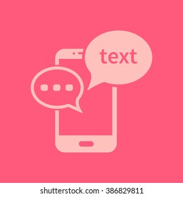 Mobile chatting icon.Mobile Phone Representing Web Chatting And Dialog.
