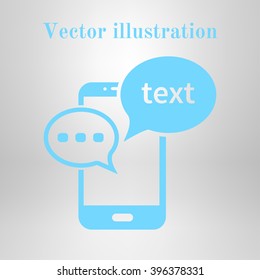 Mobile chatting icon.Mobile Phone Representing Web Chatting And Dialog.