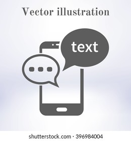 Mobile chatting icon.Mobile Phone Representing Web Chatting And Dialog.