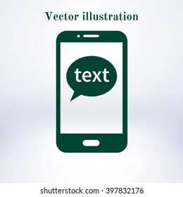 Mobile chatting icon.Mobile Phone Representing Web Chatting And Dialog.
