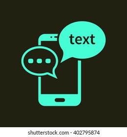 Mobile chatting icon.Mobile Phone Representing Web Chatting And Dialog.