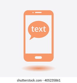 Mobile chatting icon.Mobile Phone Representing Web Chatting And Dialog.