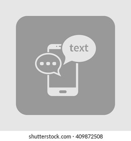 Mobile chatting icon.Mobile Phone Representing Web Chatting And Dialog.