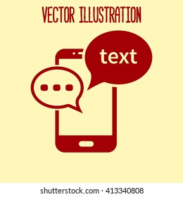 Mobile chatting icon.Mobile Phone Representing Web Chatting And Dialog.