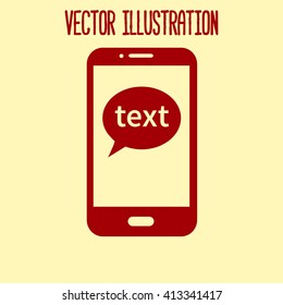 Mobile chatting icon.Mobile Phone Representing Web Chatting And Dialog.