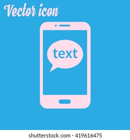 Mobile chatting icon.Mobile Phone Representing Web Chatting And Dialog.
