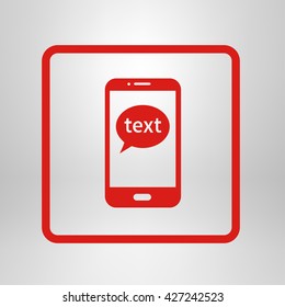 Mobile chatting icon.Mobile Phone Representing Web Chatting And Dialog.