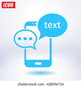 Mobile chatting icon.Mobile Phone Representing Web Chatting And Dialog.