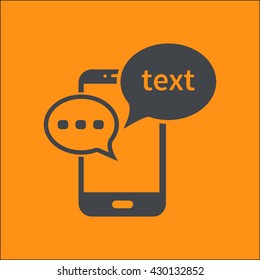 Mobile chatting icon.Mobile Phone Representing Web Chatting And Dialog.