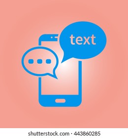 Mobile chatting icon.Mobile Phone Representing Web Chatting And Dialog.