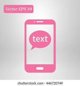 Mobile chatting icon.Mobile Phone Representing Web Chatting And Dialog.