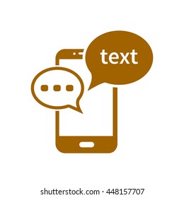 Mobile chatting icon.Mobile Phone Representing Web Chatting And Dialog.