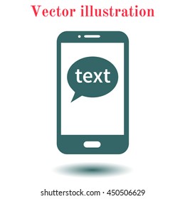 Mobile chatting icon.Mobile Phone Representing Web Chatting And Dialog.