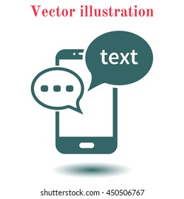 Icono De Charla Móvil.Teléfono Móvil Que Representa Chateo Y Diálogo Web.