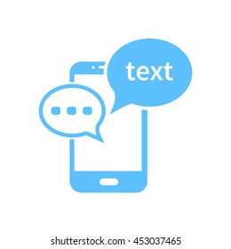 Mobile chatting icon.Mobile Phone Representing Web Chatting And Dialog.