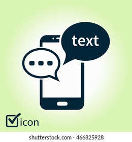 Mobile chatting icon.Mobile Phone Representing Web Chatting And Dialog.