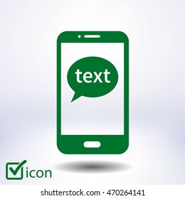 Mobile chatting icon.Mobile Phone Representing Web Chatting And Dialog.