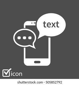 Mobile chatting icon.Mobile Phone Representing Web Chatting And Dialog.