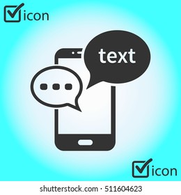 Mobile chatting icon.Mobile Phone Representing Web Chatting And Dialog.