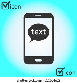 Mobile chatting icon.Mobile Phone Representing Web Chatting And Dialog.