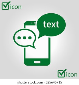 Mobile chatting icon.Mobile Phone Representing Web Chatting And Dialog.