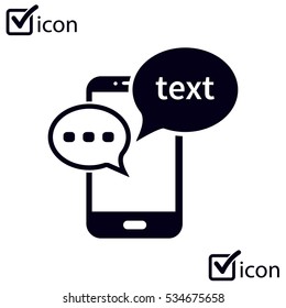 Mobile chatting icon.Mobile Phone Representing Web Chatting And Dialog.