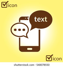 Mobile chatting icon.Mobile Phone Representing Web Chatting And Dialog.