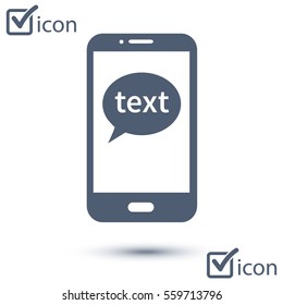 Mobile chatting icon.Mobile Phone Representing Web Chatting And Dialog.