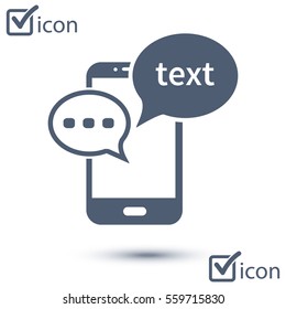 Mobile chatting icon.Mobile Phone Representing Web Chatting And Dialog.