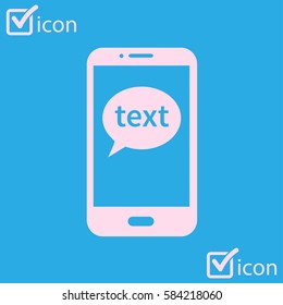 Mobile chatting icon.Mobile Phone Representing Web Chatting And Dialog.