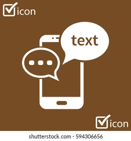 Mobile chatting icon.Mobile Phone Representing Web Chatting And Dialog.